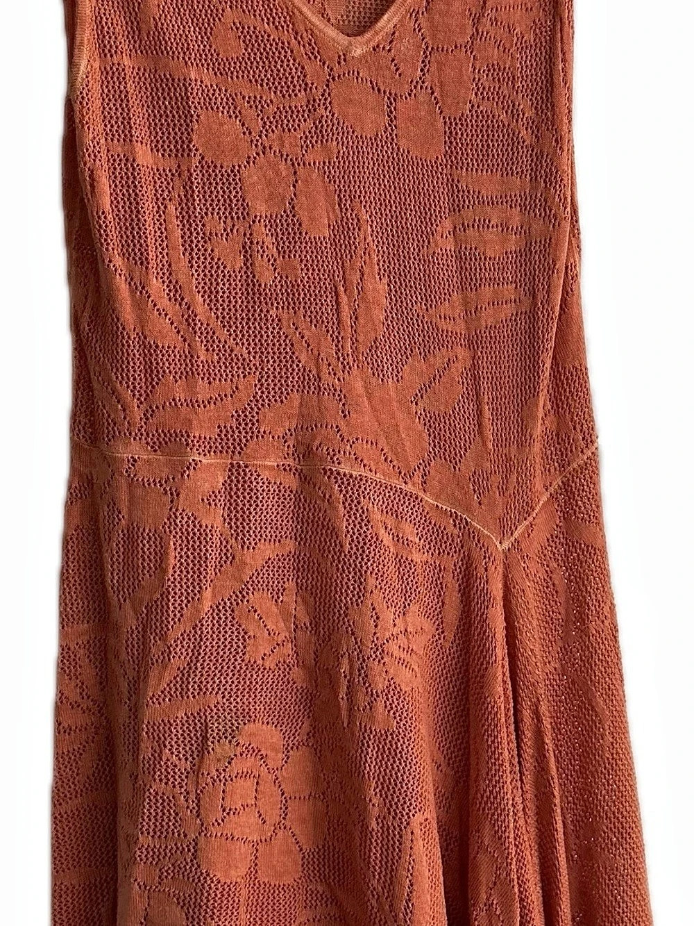 Peruvian Connection Floral Maxi Dress in Orange Like New